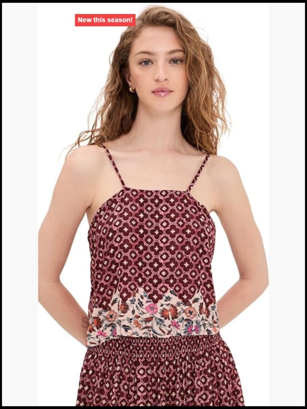 Floral Square Neck Camisole Sleeveless Viscose Tank